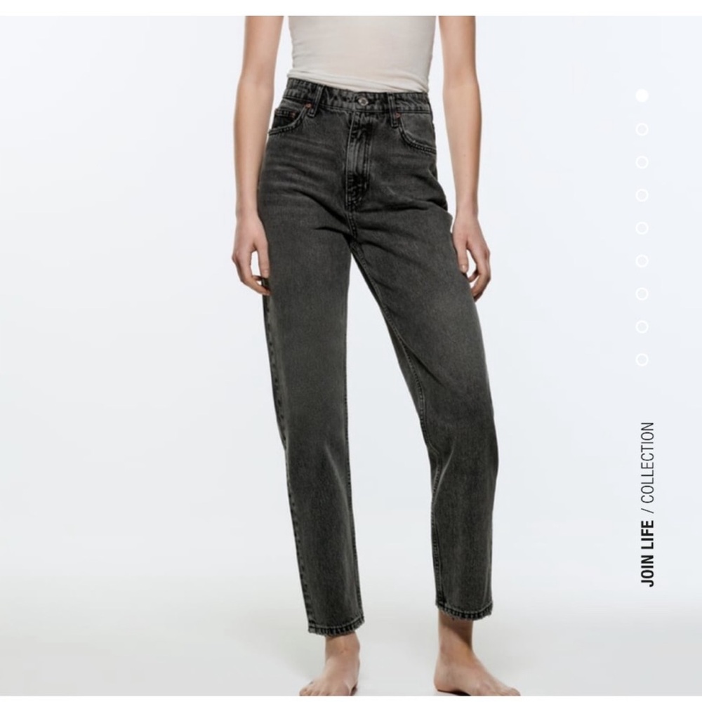 Zara join life 90’s mom fit jens High Rise Gray black Jeans